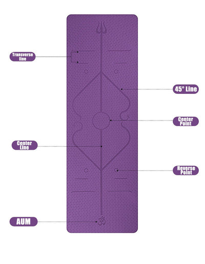 Non Slip Yoga Mat with Position Line