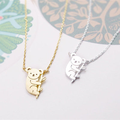 Daisies 1PC Koala Necklace Australian Koala Bear Woodland Necklaces Pendants Animal For Women Jewelry Gift collier femme