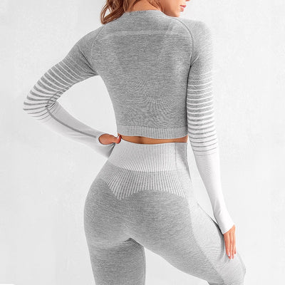 Long Sleeve Seamless Female Yoga Set