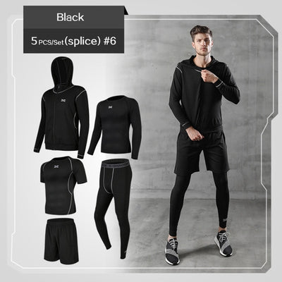 5 Pcs/Set Gym Fitness Compression Sports Suit