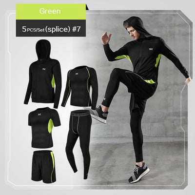 5 Pcs/Set Gym Fitness Compression Sports Suit