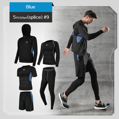 5 Pcs/Set Gym Fitness Compression Sports Suit