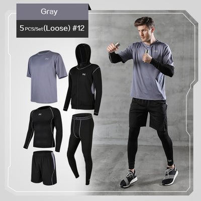 5 Pcs/Set Gym Fitness Compression Sports Suit