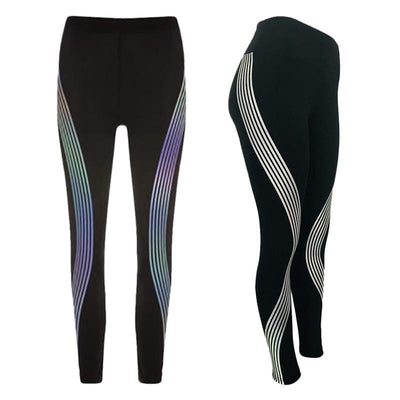 fashion Rainbow Reflective Leggings push up Fitness leggings Pants Sportswear Glow In The Dark legging fitness feminina academia