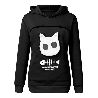 2019 winter women hooded sweatshirts Women's Sweatshirt Animal Pouch Hood Tops Carry Cat Breathable Pullover sweatshirts#g3