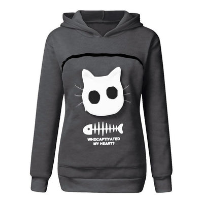 2019 winter women hooded sweatshirts Women's Sweatshirt Animal Pouch Hood Tops Carry Cat Breathable Pullover sweatshirts#g3