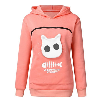 2019 winter women hooded sweatshirts Women's Sweatshirt Animal Pouch Hood Tops Carry Cat Breathable Pullover sweatshirts#g3