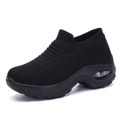 Damyuan Sock Sneakers Flat Shoes Women Shoes Slip on Platform Sneakers Women Casual Black Breathable Mesh Sock Sneakers 2019