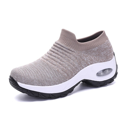 Damyuan Sock Sneakers Flat Shoes Women Shoes Slip on Platform Sneakers Women Casual Black Breathable Mesh Sock Sneakers 2019