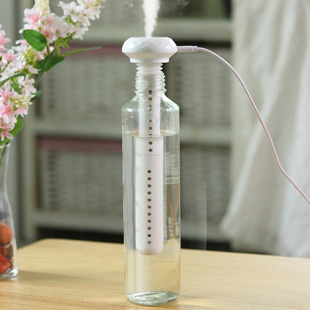 ELOOLE USB Portable Air Humidifier Diamond Bottle Aroma Diffuser Mist Maker For Home Office Humidification Detachable