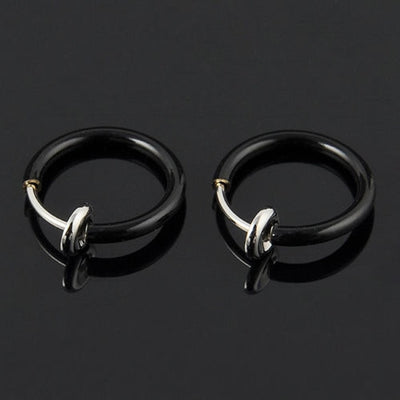 New LNRRABC 2pcs Invisible No Ear Hole Earrings Clip Nose Ring Belly Button Ring For Punk Wind Jewelry Accessories